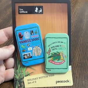 “5/$20” The Office collectible pins set of two Christmas themed